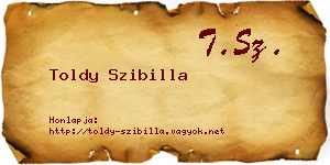 Toldy Szibilla névjegykártya